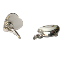 Herz Clip-Ohrringe mit Shiva Shell verziert, 925 Sterling...