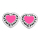 Herz Stecker Ohrringe, 925 Sterling Silber mit verschieden farbigen Einlagen