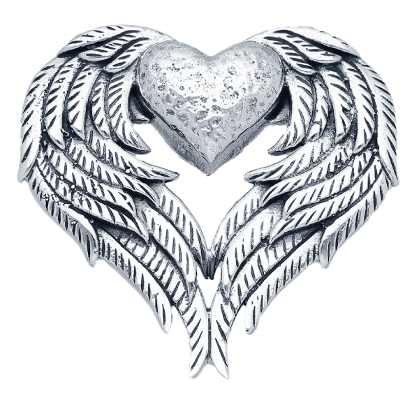 925-Sterling-Silber-Anhänger,-Herz-und-Flügel-bilden-ein-großes-Herz