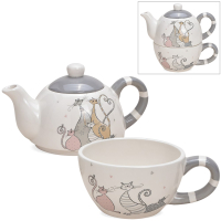 Cat-Family-Ceramic-Teapot-Set