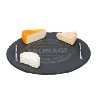 Set-of-5-black-slate-cheese-boards-with-serving-utensils